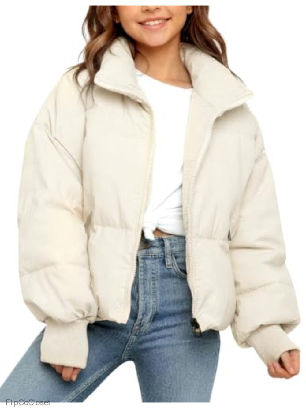 Girls Winter Puffer Jacket Kids Warm Quilted Puffer Coat